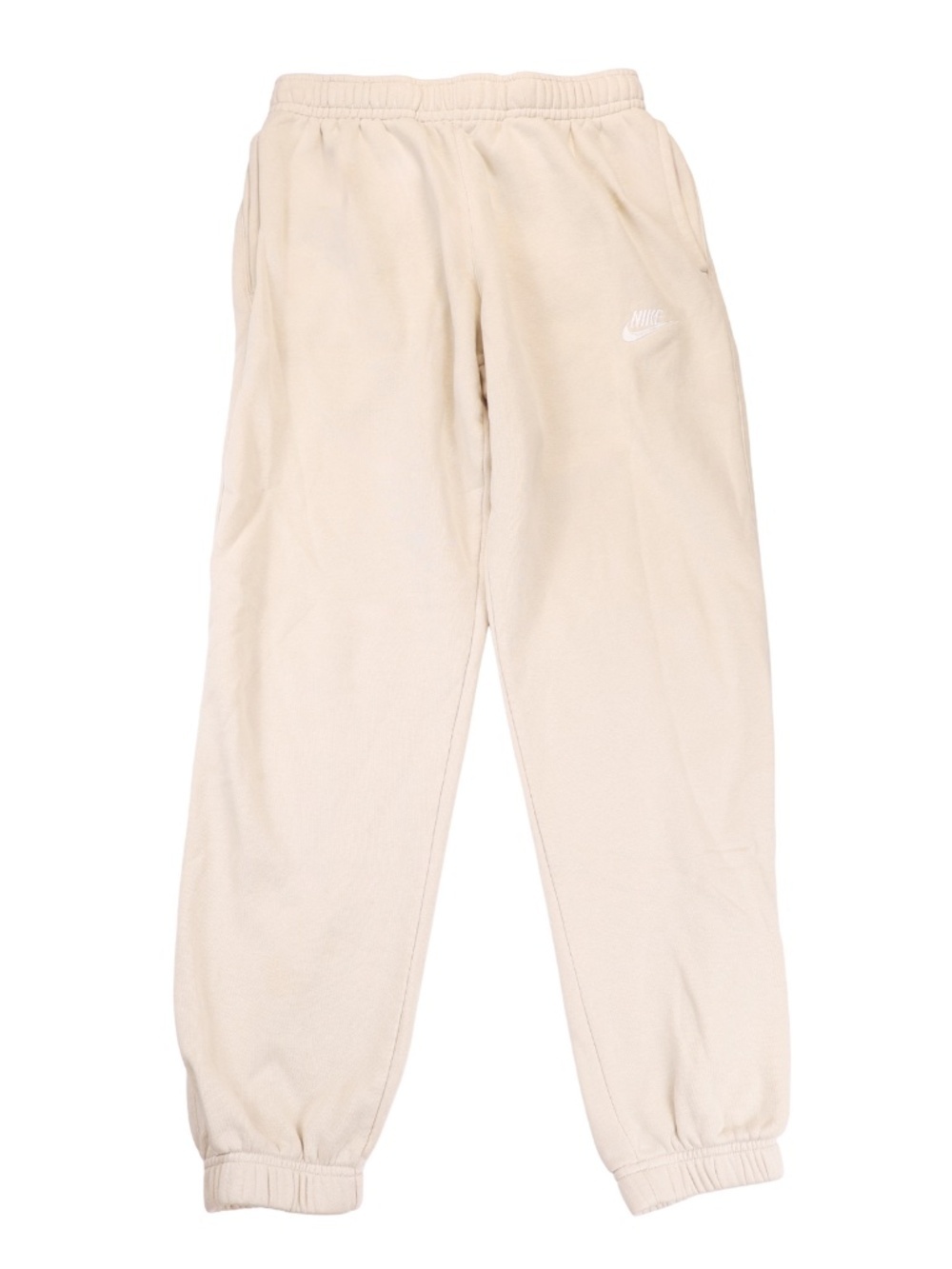 Nike Cream Fleece Jogger Sweatpants Women's Small Elastic Waist Pockets